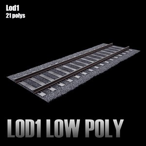 railway segment rails 3d model