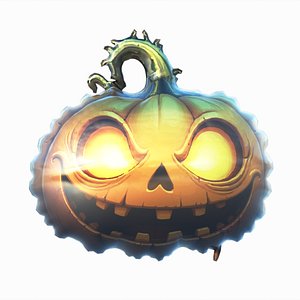 3D Scary pumpkin foil helium balloon 05