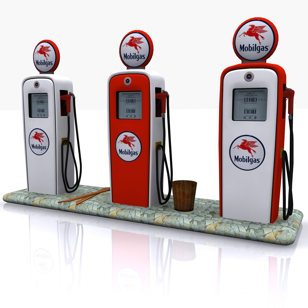 3d gas pump mobilgas model