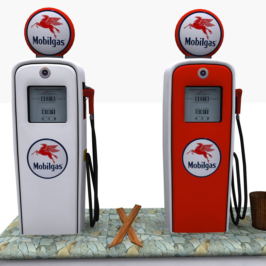3d gas pump mobilgas model