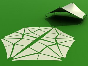 3D 6-angle shade sail tent