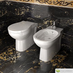 toilet bidet duravit 3d model