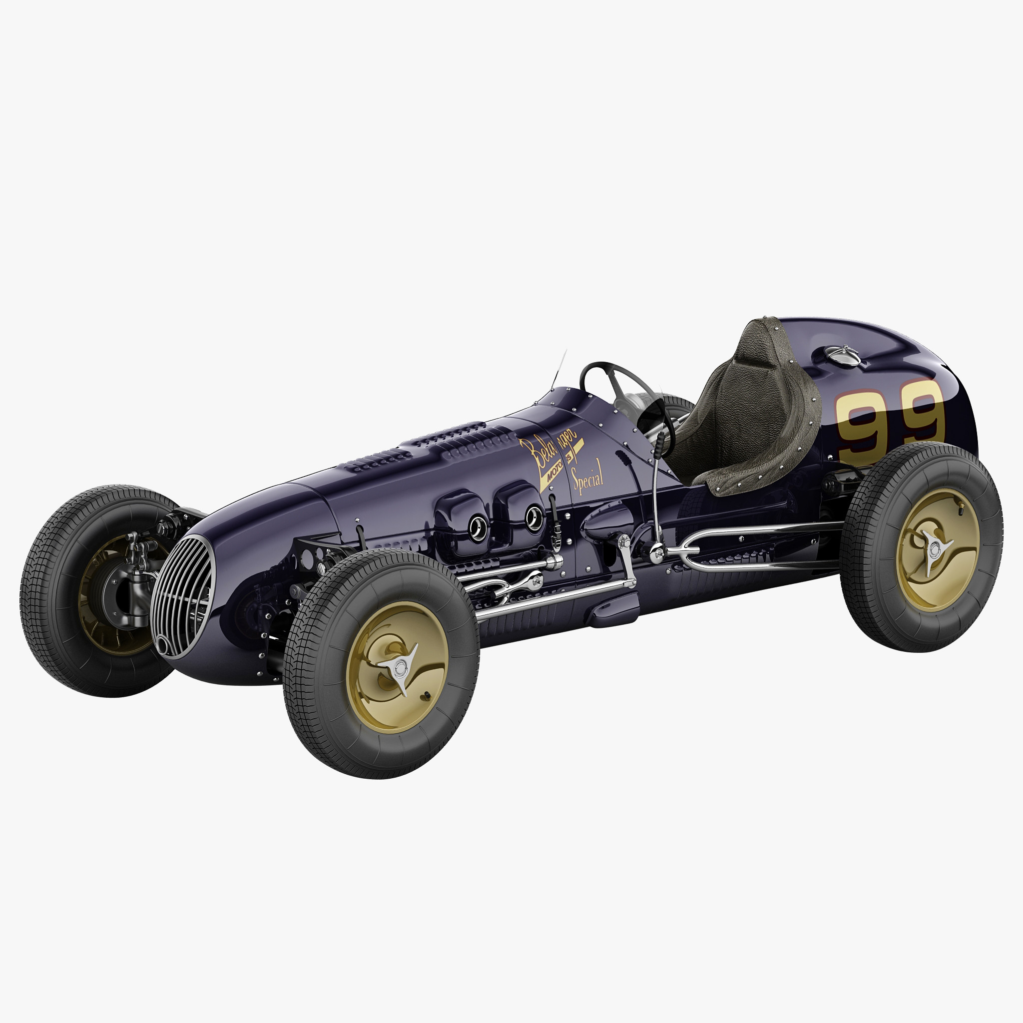 3d model of retro racing cars
