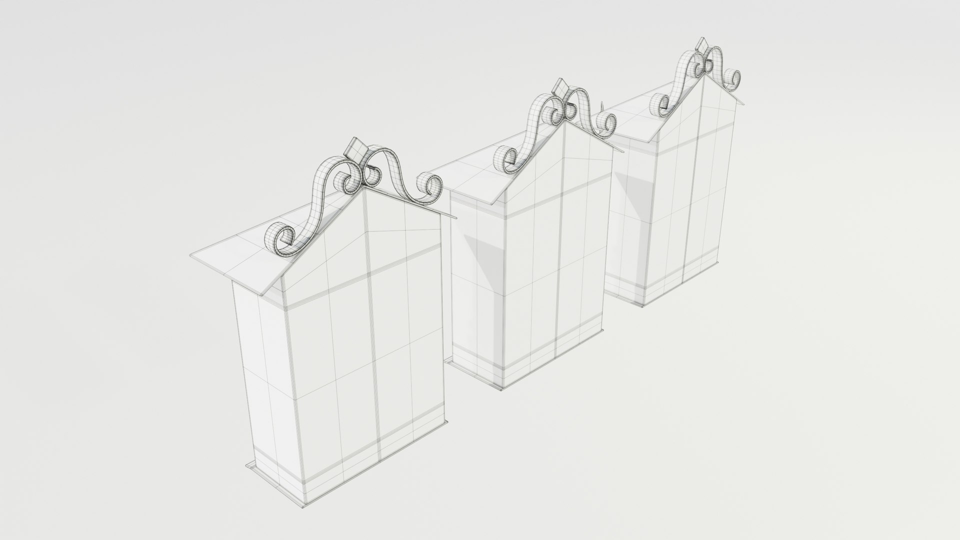 Wall Mounted Wrought Iron Mailbox 3D model - TurboSquid 2182882