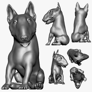 bull terrier dog printable model