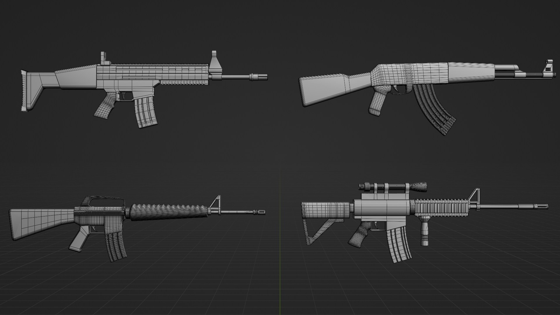 Simple Rifle Guns Collection 3D - TurboSquid 2275208