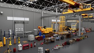 3D model Realistic Warehouse Interior Exterior Mega Pack Collection