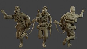 3D Italian soldier Run ww2 IT10