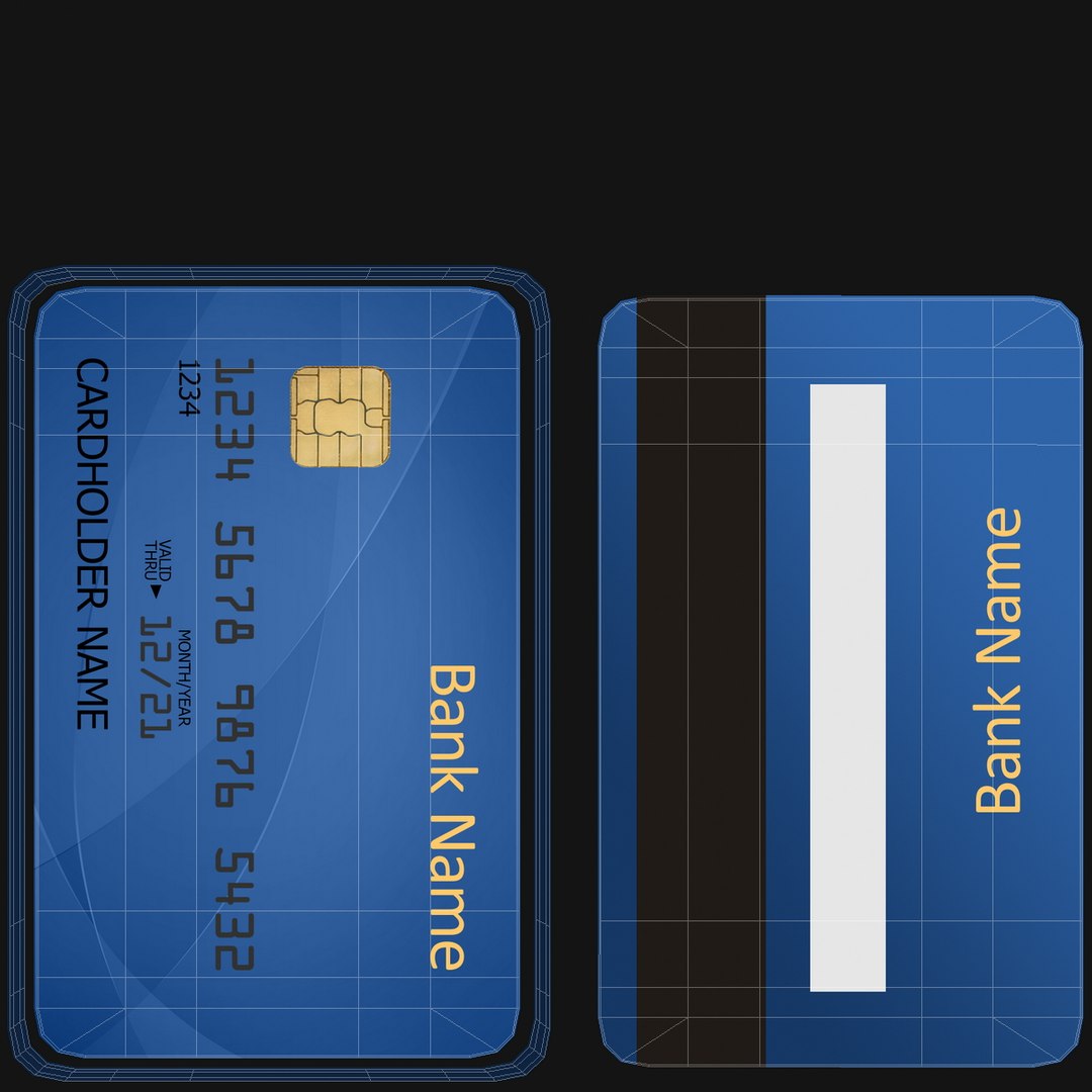 3D Credit Card Mockup Model - TurboSquid 2045394