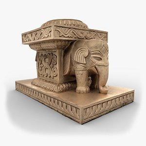 3D model Elephants Stone Statue