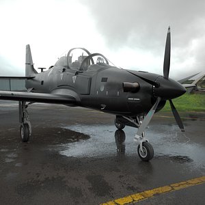 3D Unarmed Patrolling Turboprop Aircraft Rigged for Cinema 4D model