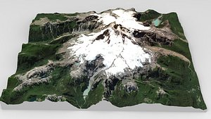 3D Mountain landscape Volcano Tronador Andes Mountains Chile model