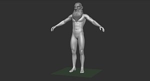 head bearded man 1 3D model