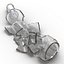 Broken Beer Bottle 3 3D Model