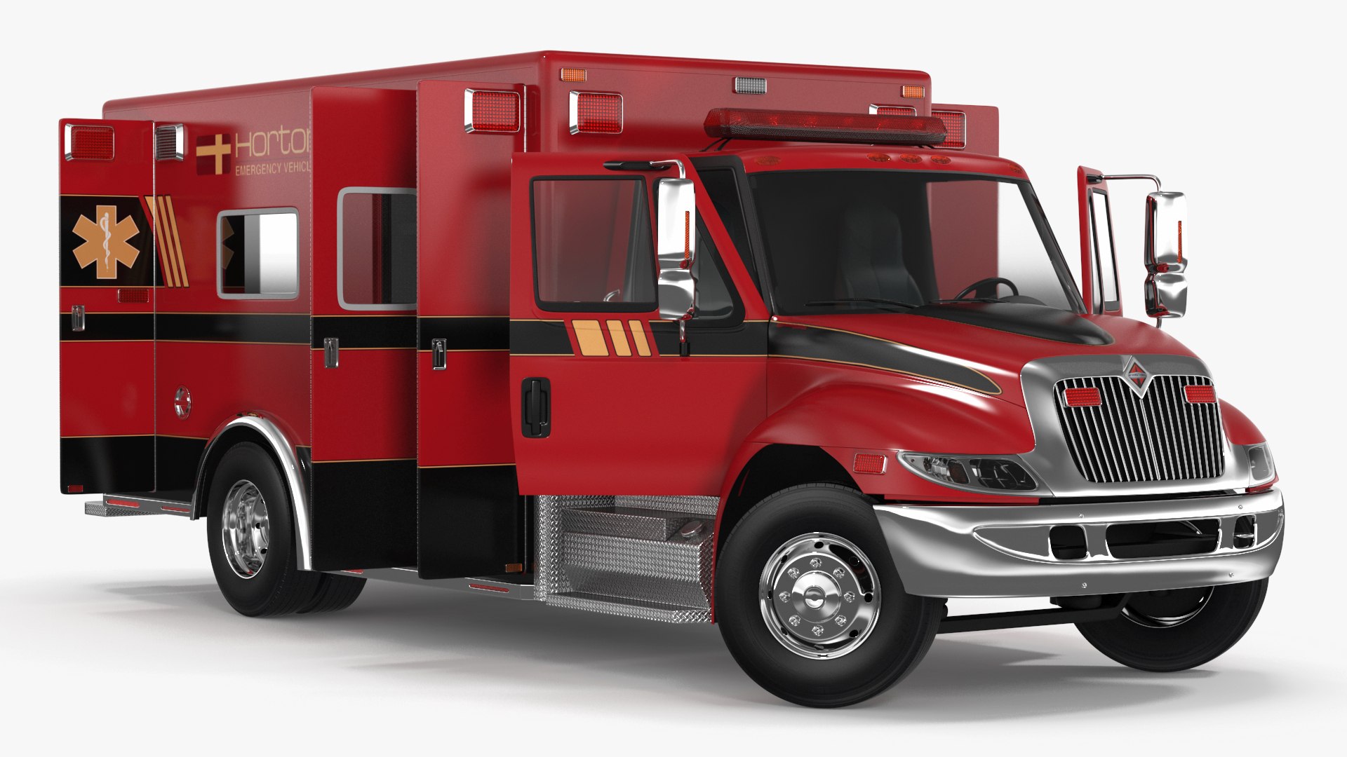 Durastar Medium Duty Ambulance Rigged 3D model preview