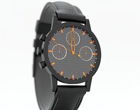 Modern Black Chronograph Style Wristwatch 3D Model