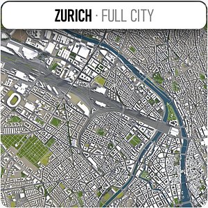 city zurich surrounding - 3D