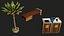 3D model street elements palm tree
