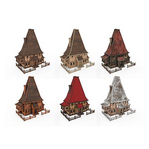 06 Medieval Building A Collection - Scenery Backdrop House 3D model