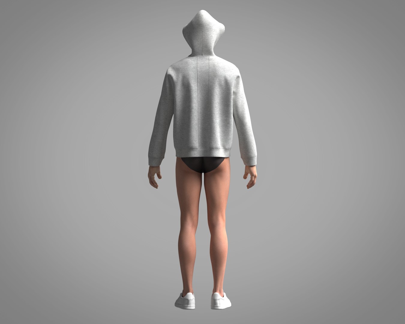 Mens Hoodie-Grey Melange 3D Model - TurboSquid 2054028
