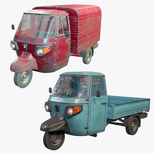 Aged and Worn Tricycle Ricksaw Bundle