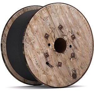 Wooden Cable Drum 3D model