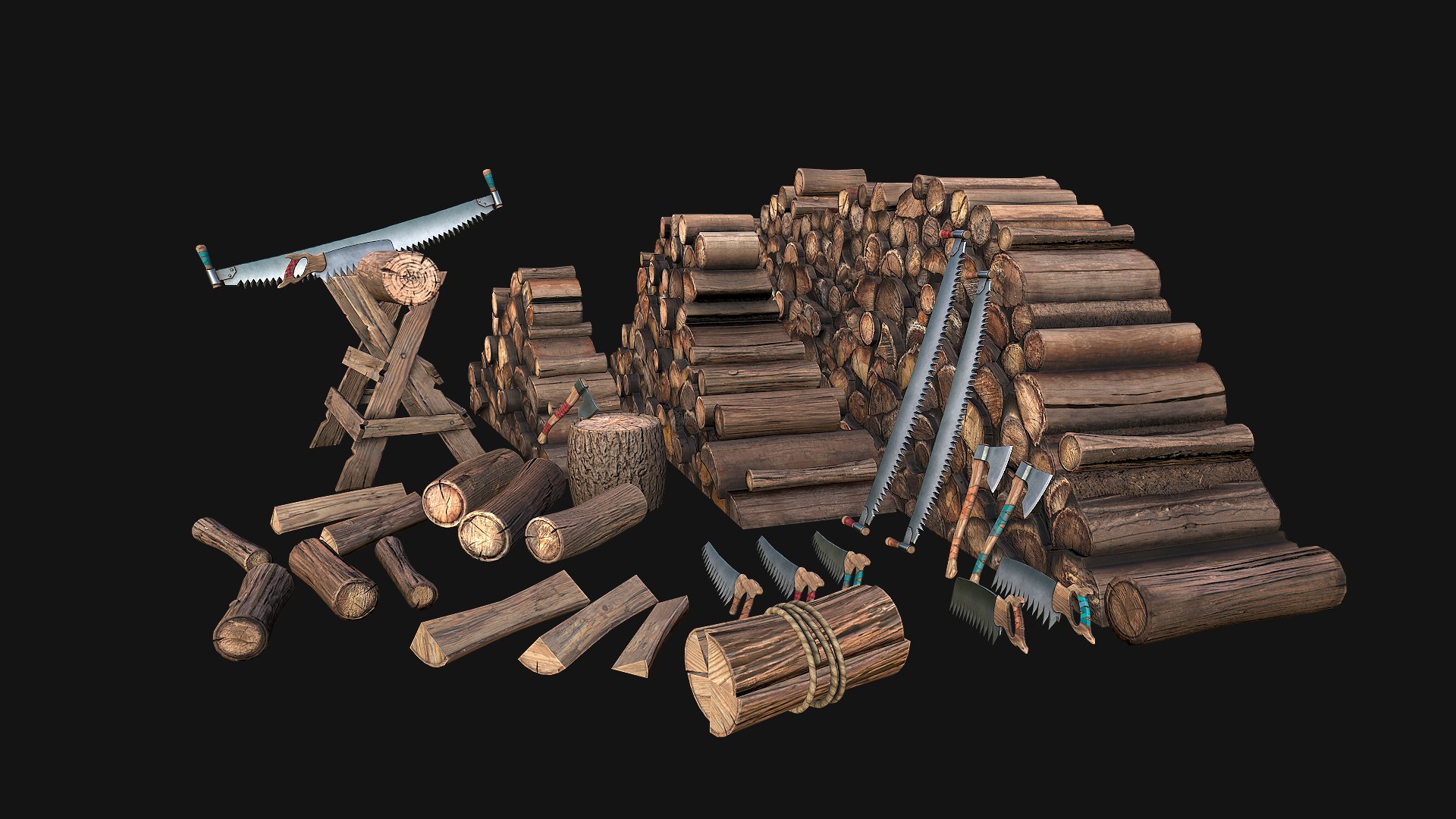 Set of Lumberjack and Firewood 3D model https://p.turbosquid.com/ts-thumb/1F/xjqImG/rD/alogstandmiddlepack4/png/1647690603/1920x1080/fit_q87/94ba874d444dd3569966aa15ad05b8ee78fb45e3/alogstandmiddlepack4.jpg