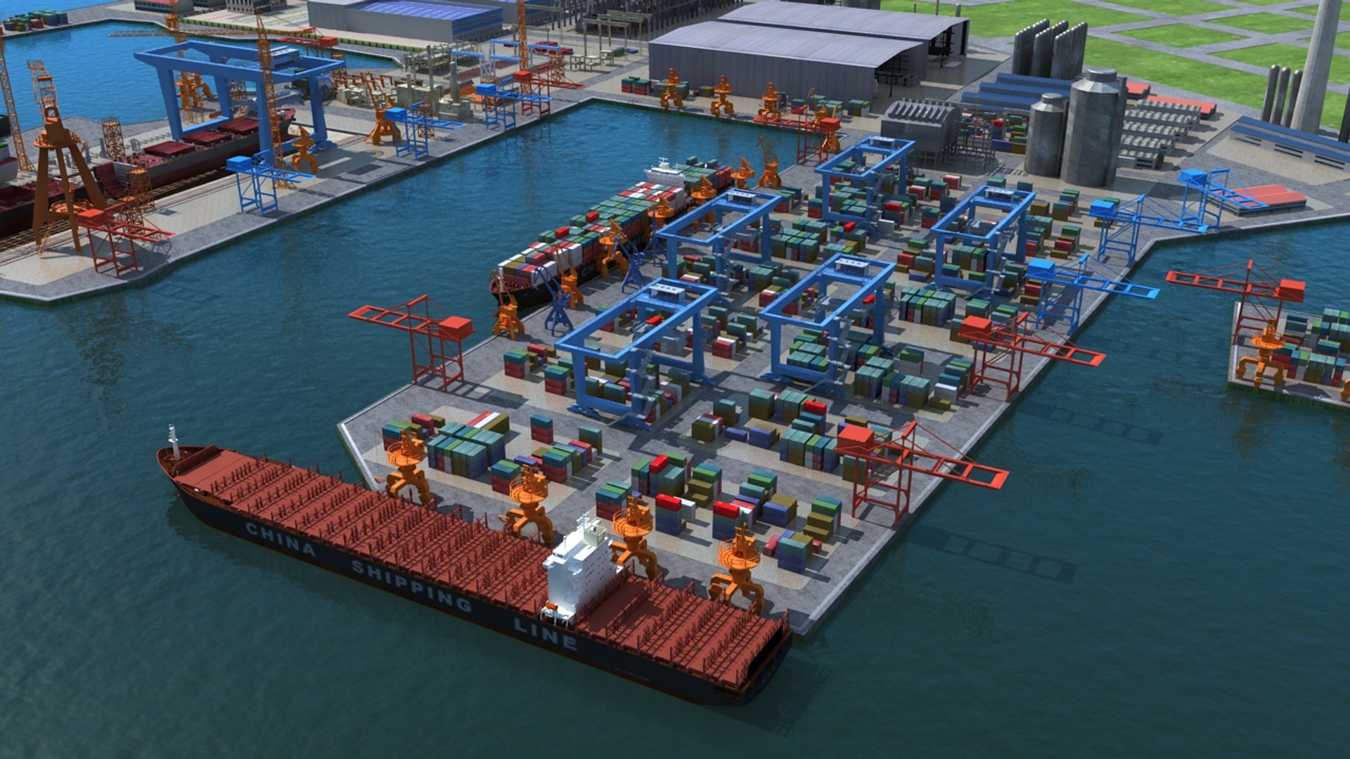 Shipyard Harbor 3D - TurboSquid 1553990