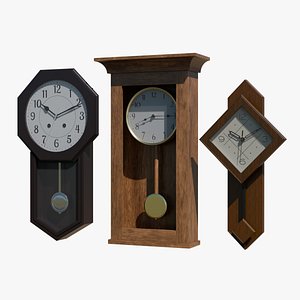 Wall Clock 3D Model Pack 3D model