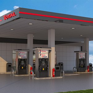 Total Gasoline Station High Detail