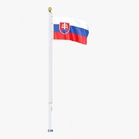 Slovakia Flag Stand Pole Animated