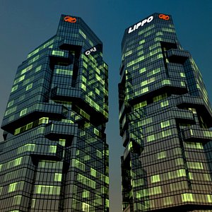 3d model lippo centre night