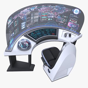 Sci-fi Command Panel Console
