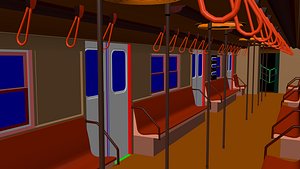 3D model subway interior