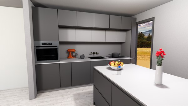 3D modern kitchen