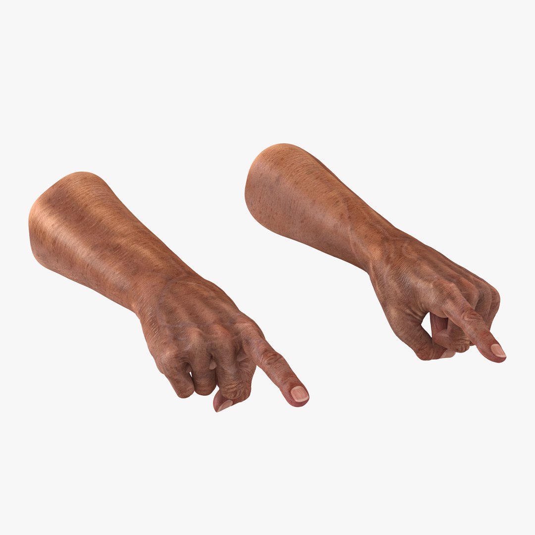 Old Man Hands Pose 2 3D Model 3D model preview
