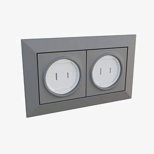 3D Double Socket Type A model