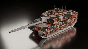 challenger 2 low poly tank