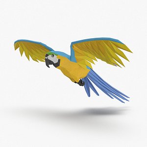 3D model parrot----blue-flying