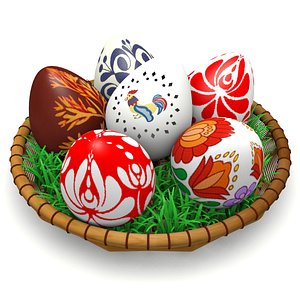 3d hungarian easter eggs model