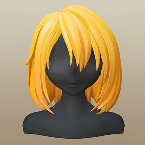 hair character girl 3D model