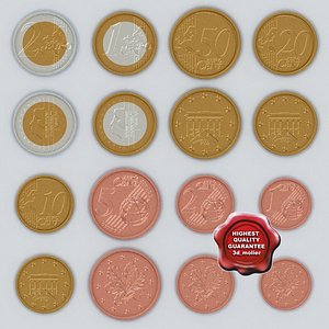 euro coins obj