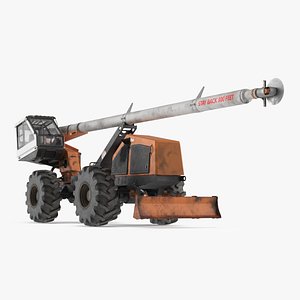 3D model Mobile Tree Pruner with Circular Saw Attachment Dirt Rigged