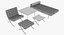 Knoll Ensemble complet Barcelona en cuir noir