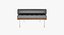 Knoll Ensemble complet Barcelona en cuir noir