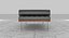 Knoll Ensemble complet Barcelona en cuir noir