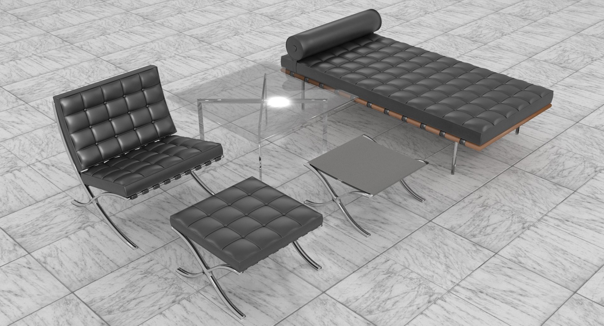 Knoll Black Leather Barcelona Complete Set 3D model https://p.turbosquid.com/ts-thumb/1G/iwSQn3/TY/barcelonaset2102/jpg/1622952468/1920x1080/fit_q87/9d1f5a7327768f72f6c6f1cbc1da0e0f3ff28f6d/barcelonaset2102.jpg