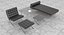 Knoll Ensemble complet Barcelona en cuir noir