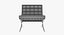 Knoll Ensemble complet Barcelona en cuir noir