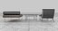 Knoll Ensemble complet Barcelona en cuir noir